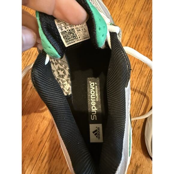 Adidas Supernova Cushion 7 IG1745 Matte Silver / Core Black / Surf Green Size 9 - Picture 4 of 10